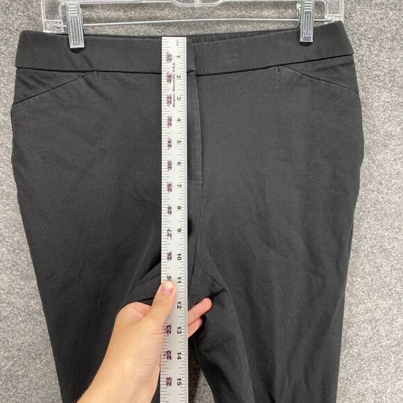 Chico's Pants Women 0.5R Sz 6 Black Pleated Straight High Rise - Picture 6 of 10